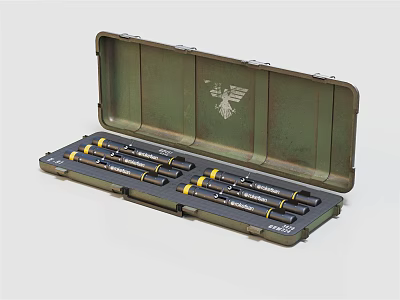 Modern ammunition box military missile crate missile 3d model