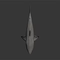 Silver Shark 3D Model With Open Mouth Sharp Teeth And Dark Background