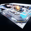 Futuristic Exhibition Hall Design With Hi tech Booths Screens And Interactive Lighting