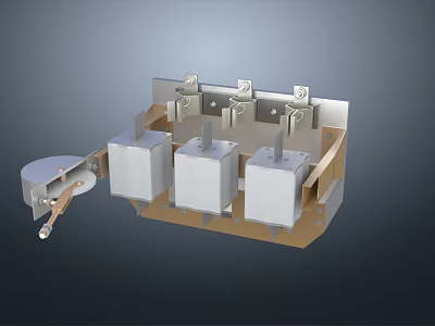 Industrial Equipment Internal Components Mounted On Metal Frame With Mechanical Connectors 3d model