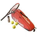 Tennis Equipment With Racket Bag Balls Water Bottle And Basket