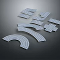 Various Shaped Track Pieces For Toy Train Sets Including Curved Straight And Cross