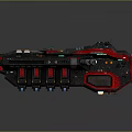 Futuristic Sci Fi Weapon With Red Black Orange Mechanical Design Cannon Barrel Detailed Structure