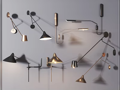 Contemporary Wall Lamps With Unique Shapes And Shadow Effects For Interior Decoration 3d model