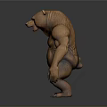Muscular Standing Bear 3D Model With Detailed Fur And Sharp Claws 3d model