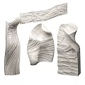 Textured Architectural Components With Unique Shapes 3d model