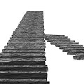 Gray Stone Steps With Winding Structure And Natural Texture In Outdoor Landscape 3d model