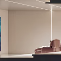 Modern Entertainment Room Interior With Billiard Table And Art Decorations