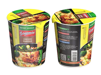Knorr Instant Chicken Noodle Cup With Broccoli And Savory Flavor 3d model