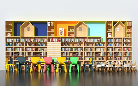 Modern children's tables and chairs 3d model