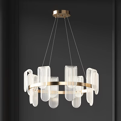Light Luxury Chandelier Chandelier Combination 3d model
