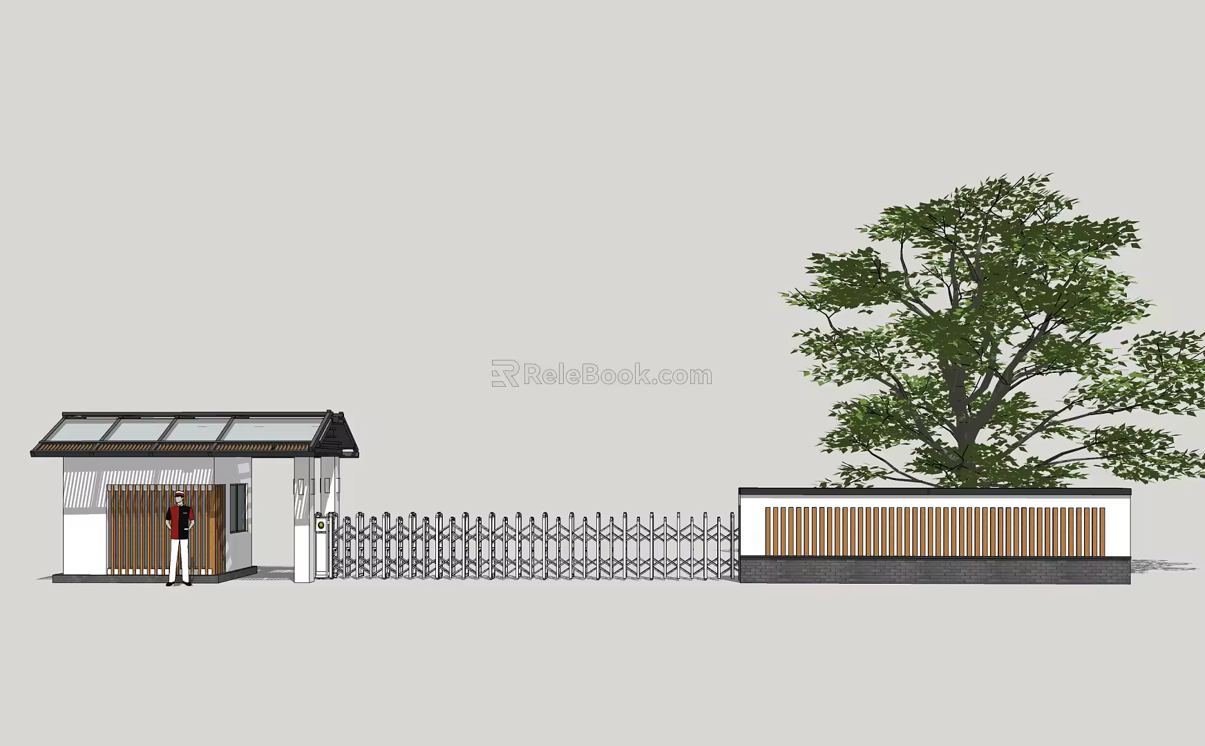 Modern Gate Factory Gate 3d model