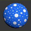 Vibrant Blue Mushroom with White Spots and White Stem Decorative Plant