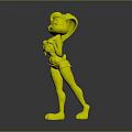 Anthropomorphic Rabbit Character And Bunny Creature With Blue White Athletic Outfit Green Accents Standing Pose