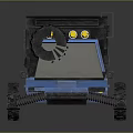 Blue Toy Off Road Vehicle With Black Roof And Yellow Headlights