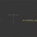 Industrial Equipment Collection Featuring Support Stand Platform And Long Strip Device