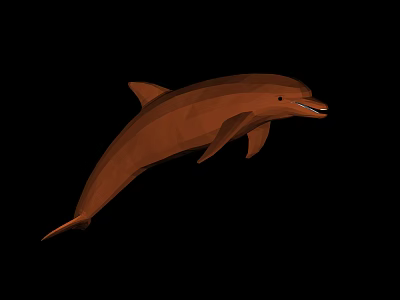 Brown Dolphin Doll 3D Model Design With Black Background And Smooth Surface 3d model