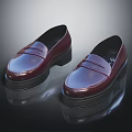 Red Leather Loafers with Platform Sole and Sleek Fashionable Design for Modern Casual Wear