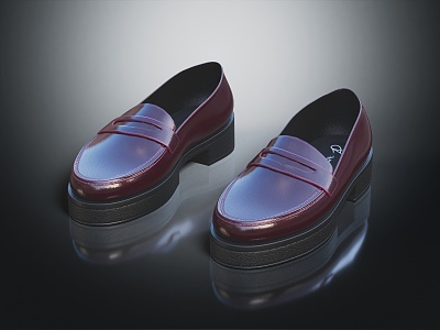 Modern Shoes Student Shoes Girl Shoes Girl Student Shoes Leather Shoes 3d model