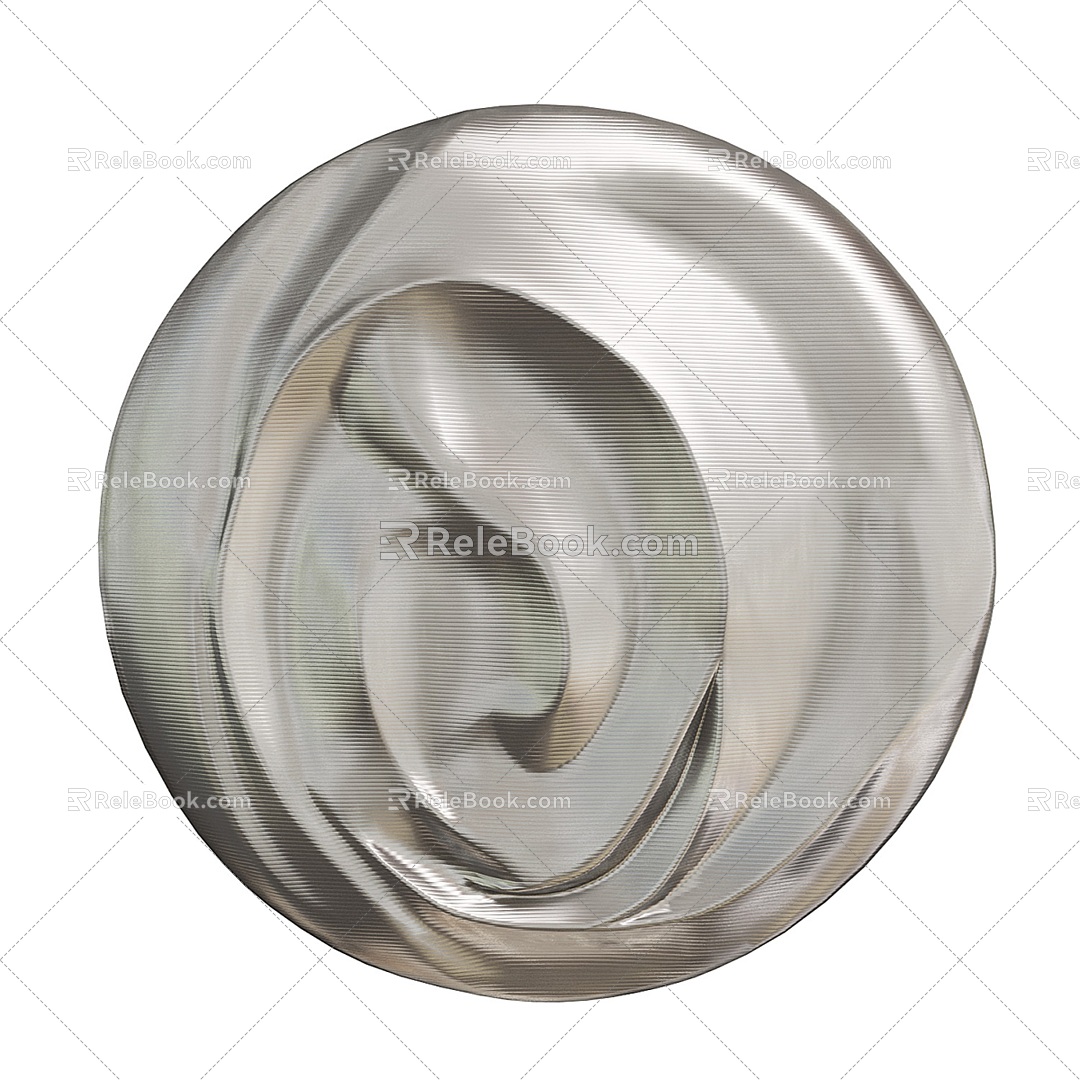 Light Luxury Metal Round Wall Decorations 3d model