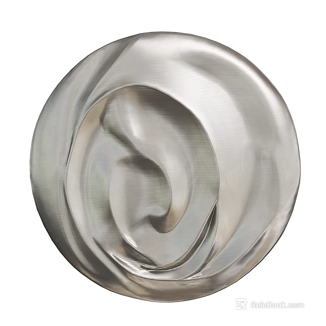 Metallic Circular Wall Decor With Spiral Design 3d model 