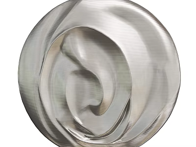 Metallic Circular Wall Decor With Spiral Design 3d model