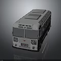 Vintage Gray Bus With Multiple Windows Roof Skylights And Retro Exterior Design