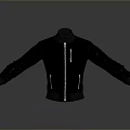 Black Jacket With Zipper Closure And Side Pockets Modern Design Style 3d model