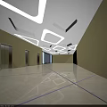 Bright Spacious Modern Shopping Mall Hall With Lattice Glass Dome And Central Glass Elevator