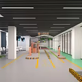 Interior Of Indoor Parking Lot With Gates Markings And Greenery
