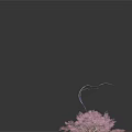 Artistic Decorative Plants With Pink And Blue Blooms And Curved Branches