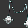 Two Black Modern Pendant Lights With Broad Brimmed Shades And Transparent Bulbs