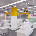 DATANG Cosmetics Store Interior With Yellow Facade Shelves And Display Counters