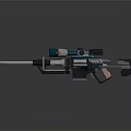 Modern Tactical Sniper Rifle With Long Barrel Scope And Metallic Accents