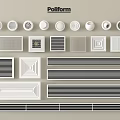 Poliform Air Conditioner Vents Featuring Various Designs Including Round And Square Shapes 3d model
