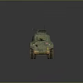 Vintage Heavy Military Tank With Camouflage Paint Turret Cannon And Metal Tracks
