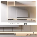 Modern TV Wall Design With Gray Wooden Panels LED Lighting And Decorative TV Console