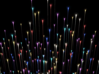 Colorful Glowing Decorative Lights With Thin Sticks Against Black Background 3d model