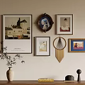 Creative Photo Frames Wall Decor with Art Prints Various Shapes and Styles 3d model