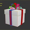 Decorative White Gift Box With Red Ribbon And Festive Bow For Special Occasions