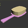 Modern Brush With Pink Handle And Natural Bristle Design