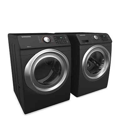 SAMSUNG Black Front Loading Washer And Dryer Set For Home Laundry 3d model