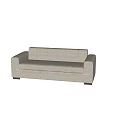 Light Gray Fabric Sectional Sofa Against Light Textured Wall On Marble Floor 3d model