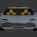 Modern Sleek Silver Sports Car With Transparent Roof And Golden Wheels