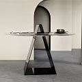 Modern Dining Tableware Ornaments Round Dining Table Coffee Table Decorative Table Casual Table Glass Round Table 3d model