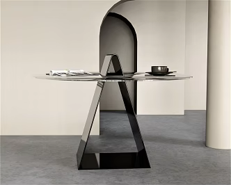 Modern Dining Tableware Ornaments Round Dining Table Coffee Table Decorative Table Casual Table Glass Round Table 3d model