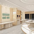 Elegant Jewelry Store Interior Design With Glass Display Counters Soft Lighting And Brand Logo