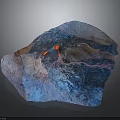 Colorful Natural Terrain With Blue Pink Hues And Flowing Irregular Textures