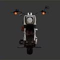 Classic Cruiser Motorcycle With Chrome Engine Black Leather Seat And Spoke Wheels