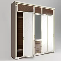 Modern Wardrobe Design With Mirrored Doors Wooden Panels And Gold Accents